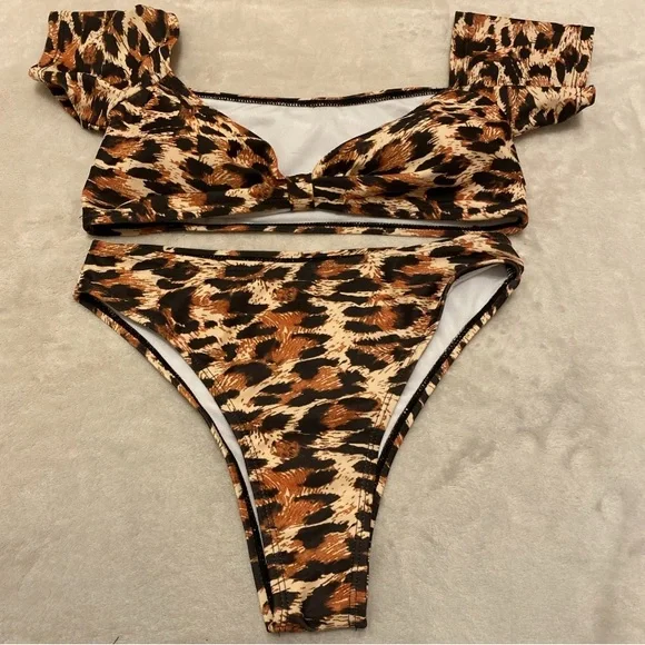 SHEIN Leopard Print Bikini - Brown and Black - Picture 16 of 16